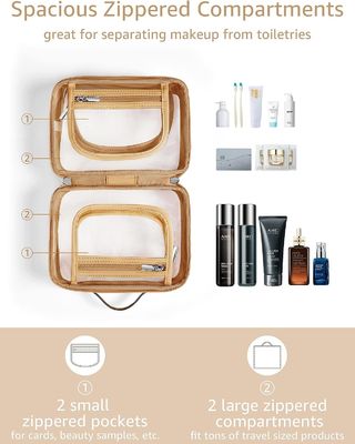 Chiara borsa di trucco di 2 strati di viaggio della borsa impermeabile leggera dell'articolo da toeletta con la chiusura lampo