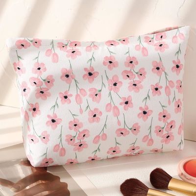 Le donne viaggiano borse cosmetiche floreali di trucco della borsa di stoccaggio antiurto