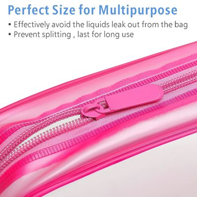Borse cosmetiche molli dell'articolo da toeletta del bene durevole impermeabile di rosa con la chiusura lampo