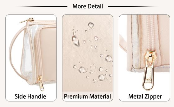 Custodia cosmetica trasparente Borsa da toilette con cerniera per trucco da viaggio con manico