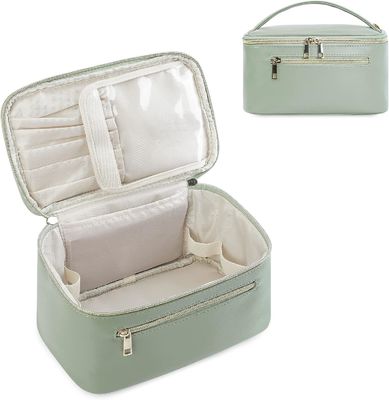 Organizzatore verde Cosmetic Brush Case di trucco di viaggio delle donne in cuoio del vegano di Eco