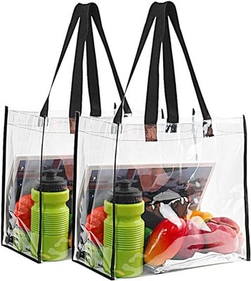 Capacità di imballaggio Sacchetto trasparente professionale leggero trasparente durevole Soft PVC Tote Bag