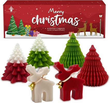 Candele profumate di Natale Set regalo Alce e albero di Natale in forma di cera di soia fatta a mano Xmas Aromaterapia candela