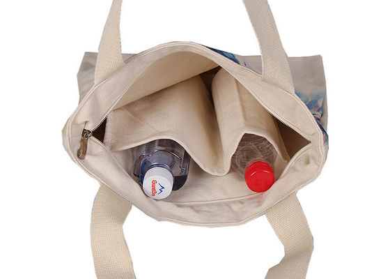 Borse alla moda Tote Bag With Zipper della tela di Eco di acquisto promozionale