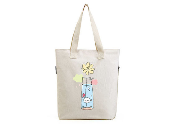 Grande Tote Bags Canvas Shopping Bags riutilizzabile pieghevole con lo zip per signora